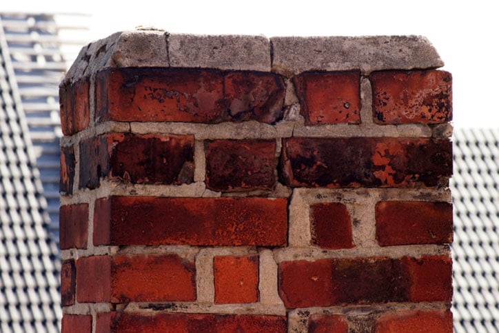 Crack in an old chimney