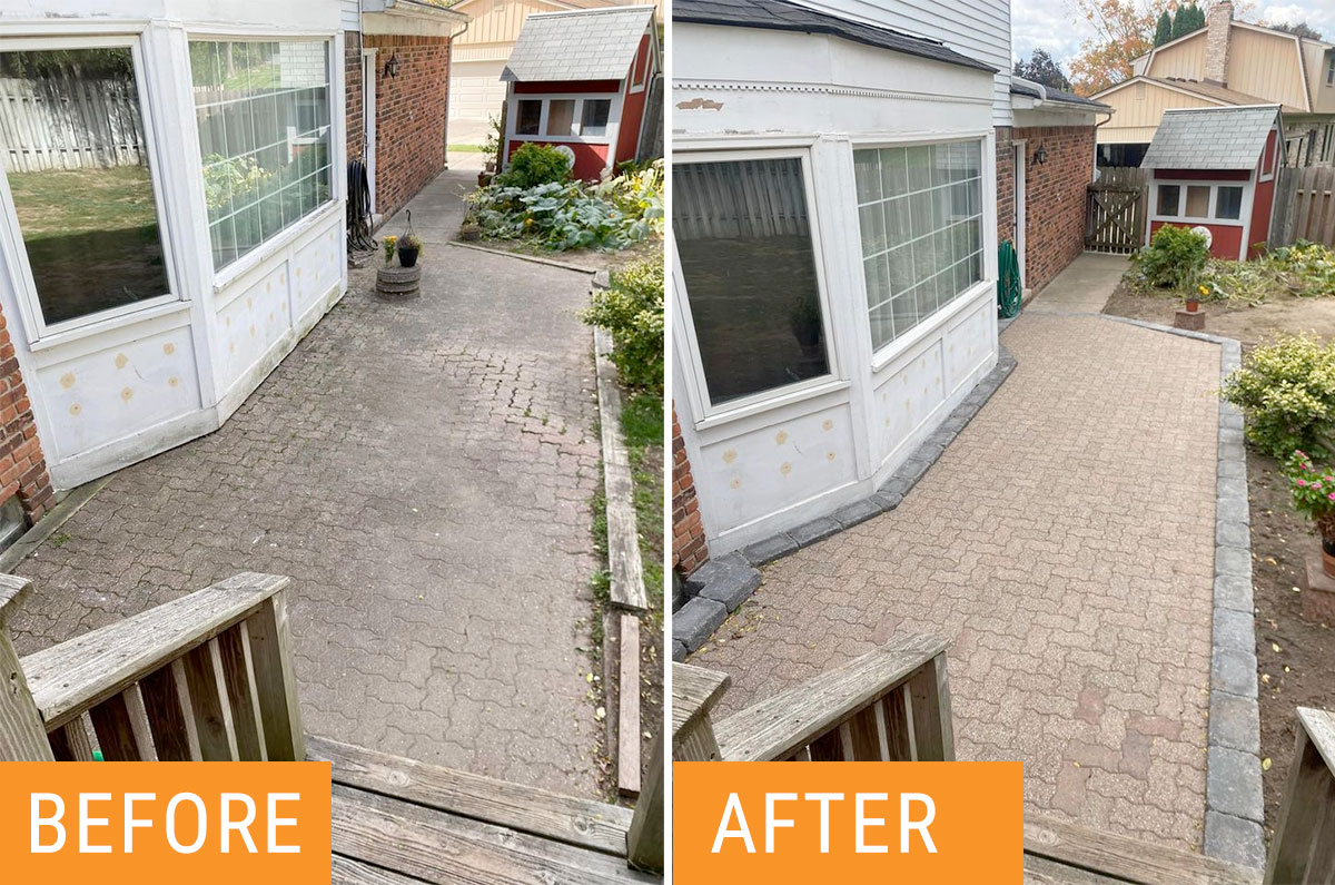 Before and After Brick Paver Restoration