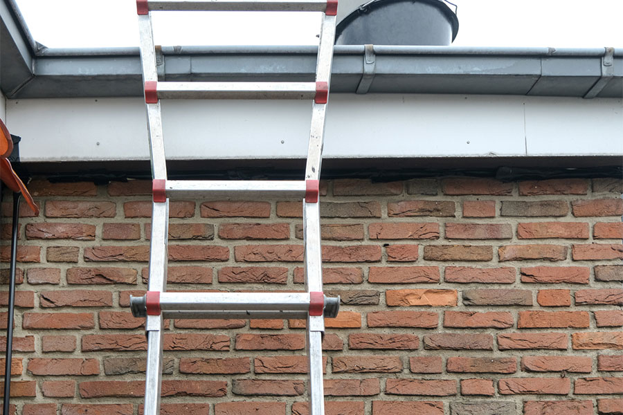 Ladder Against House with Brick