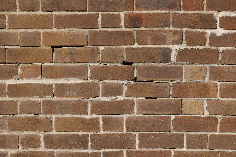 Closeup of Cracked Bricks