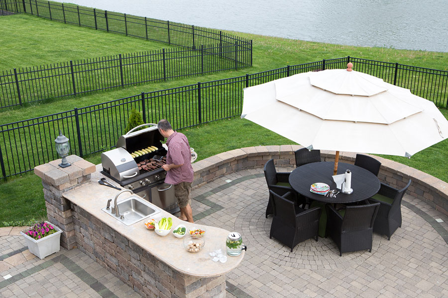 Brick and Stone Outdoor Kitchen