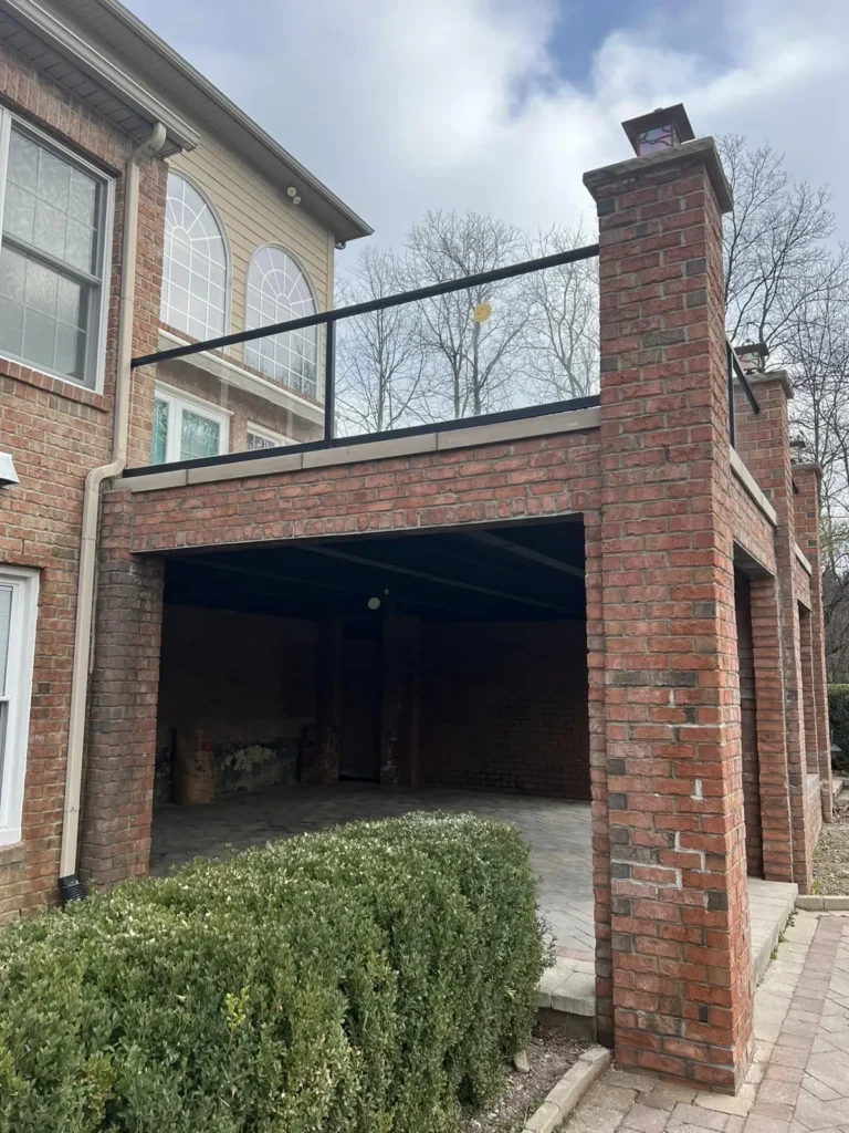 Brick deck columns and stair walls rebuilt, completed by It's The Brick Guys in Metro Detroit