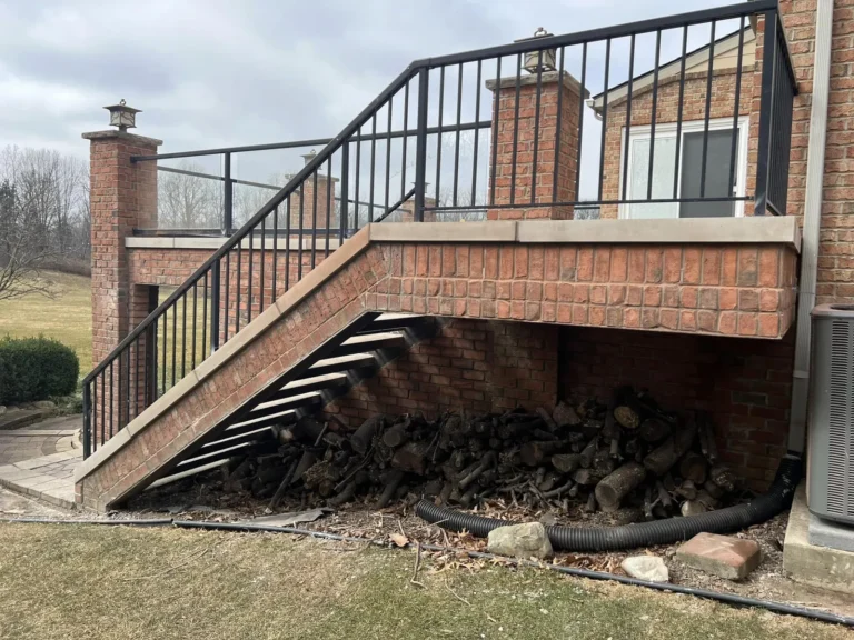 Brick deck columns and stair walls rebuilt, completed by It's The Brick Guys in Metro Detroit (view 3)
