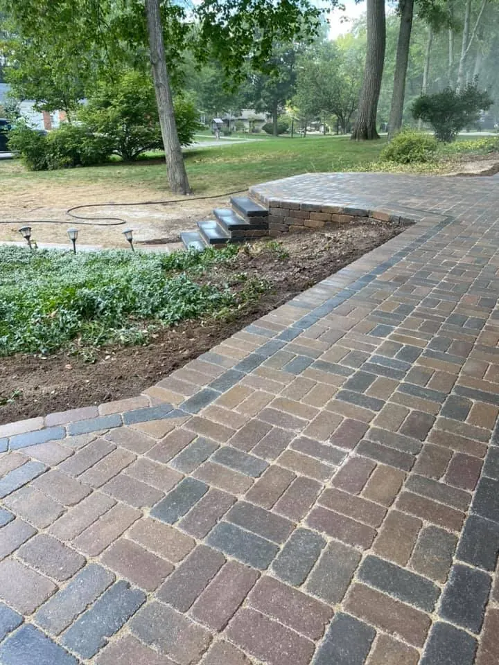 Brick paver porch, walkway and steps, completed by It's The Brick Guys in Metro Detroit