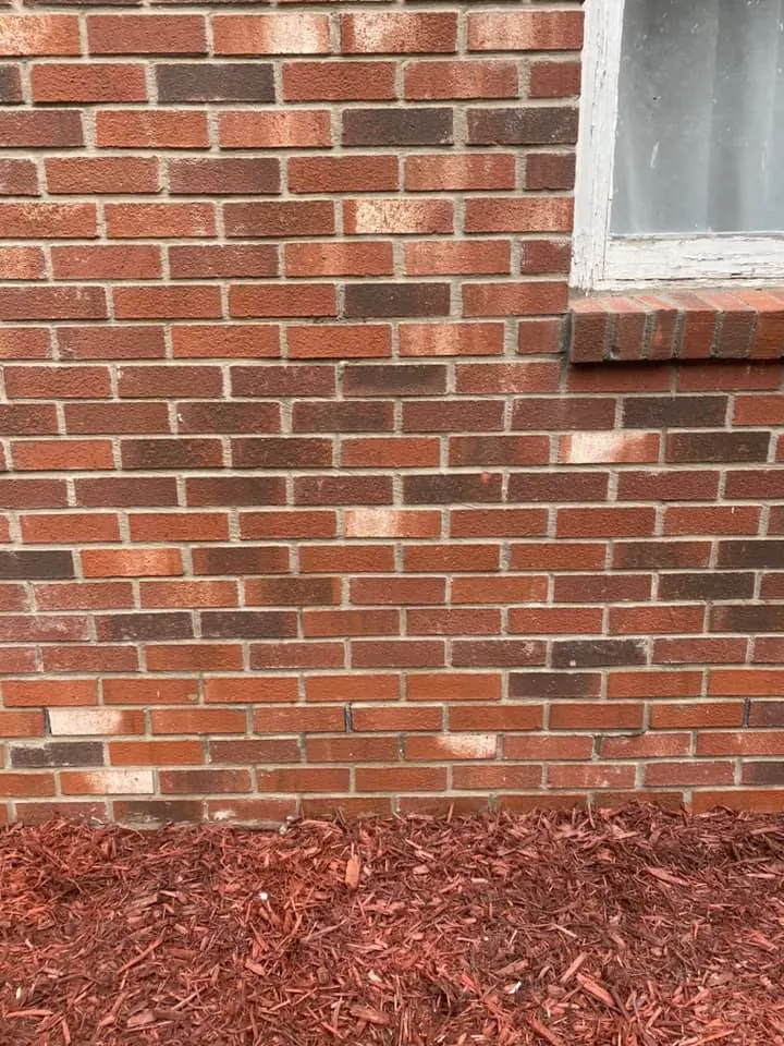 Brick wall repair on a ranch home, completed by It's The Brick Guys in Metro Detroit (view 2)