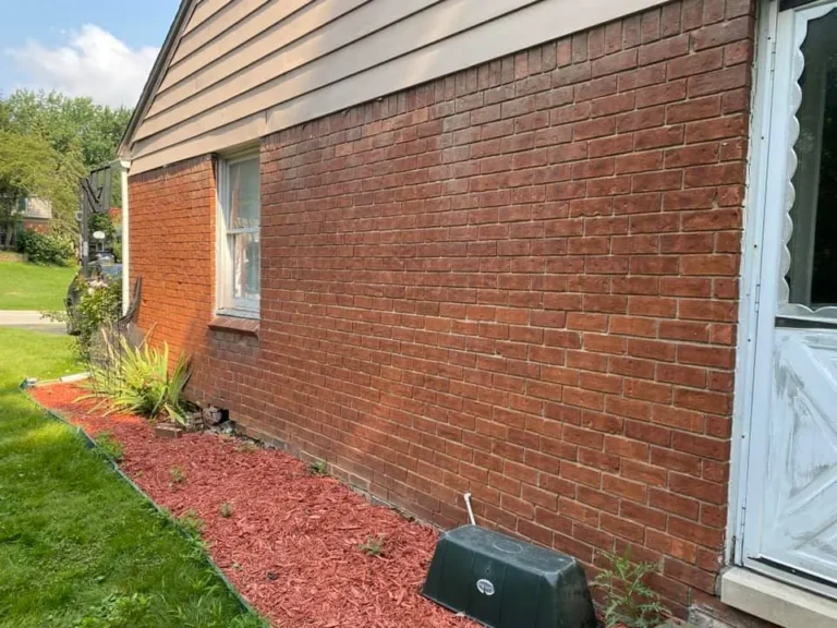 Brick wall repair on a ranch home, completed by It's The Brick Guys in Metro Detroit (view 3)