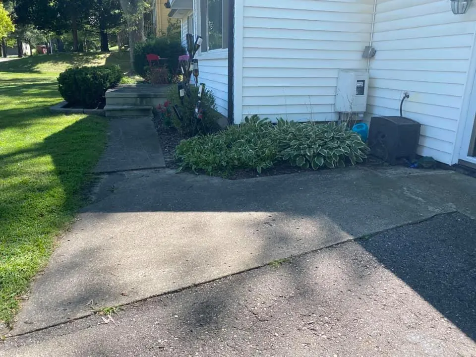 Before: concrete walk replaced with pavers job before work started