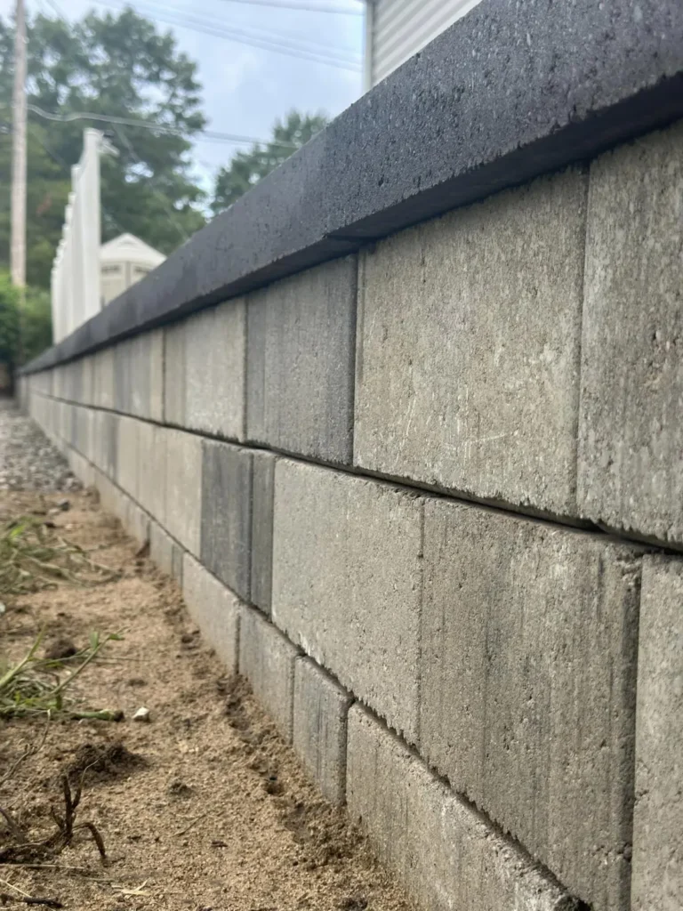 Large-block retaining wall, completed by It's The Brick Guys in Metro Detroit (view 4)