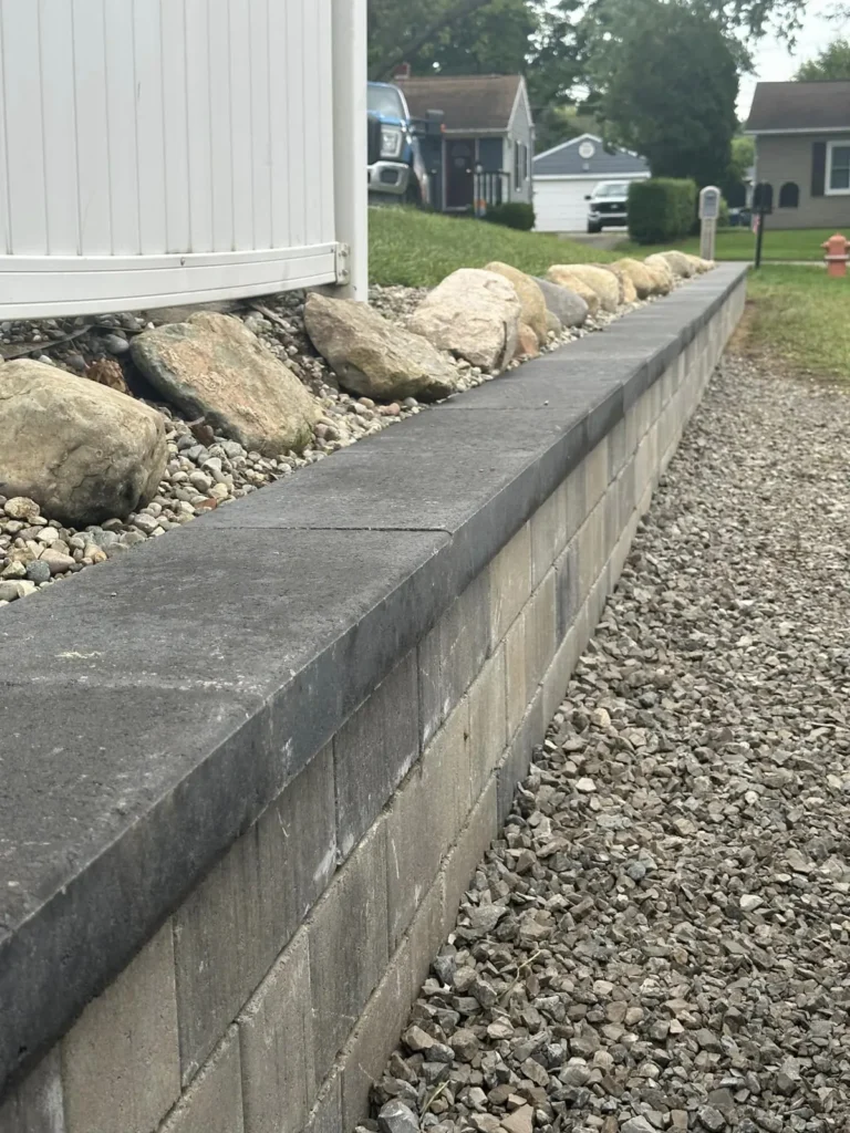 Large-block retaining wall, completed by It's The Brick Guys in Metro Detroit (view 6)