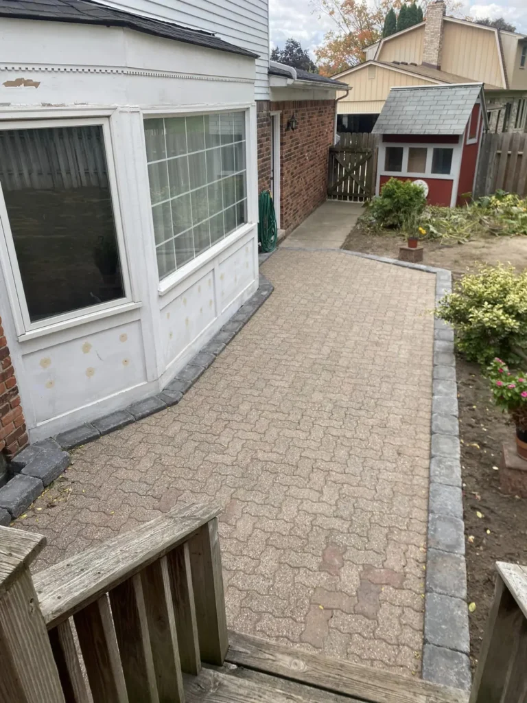 Paver patio cleaned and restored, completed by It's The Brick Guys in Metro Detroit