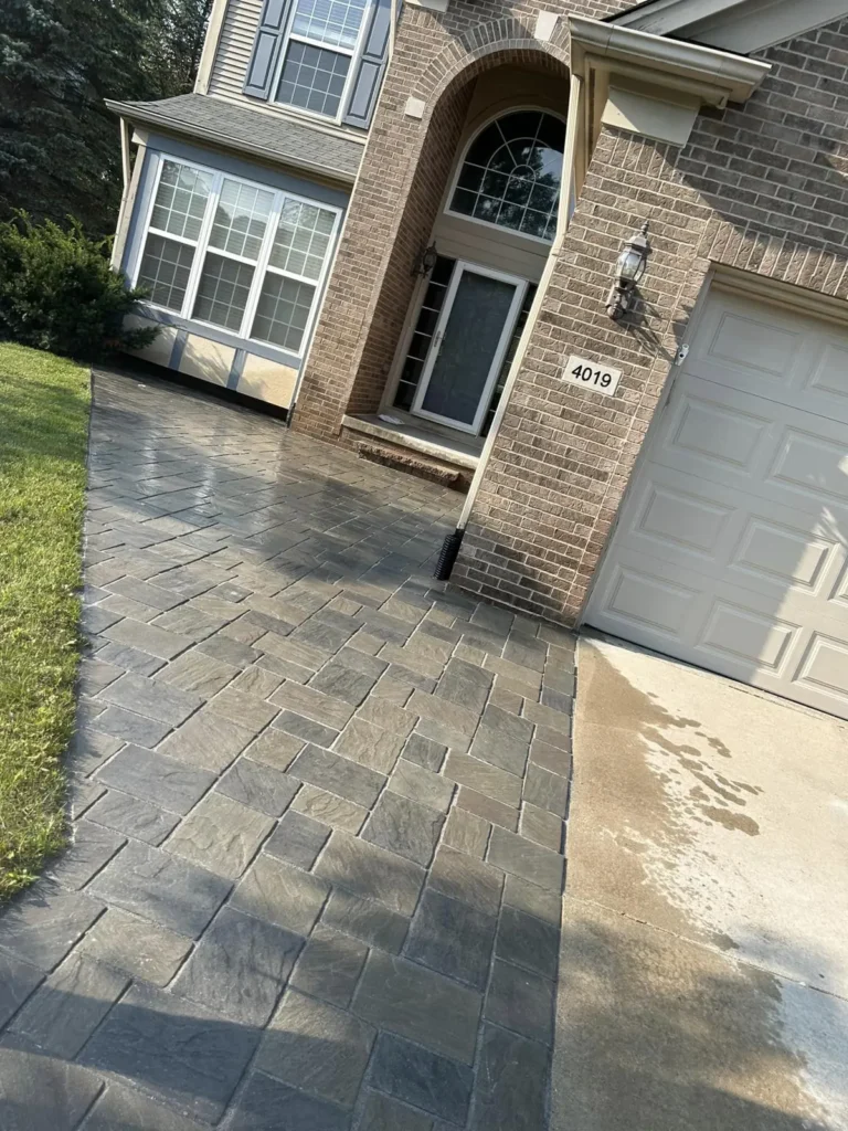 Paver walkway and patio refresh, completed by It's The Brick Guys in Metro Detroit (view 2)