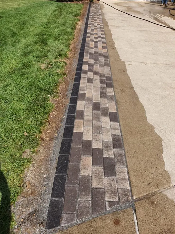 Paver walkway for curb appeal, completed by It's The Brick Guys in Metro Detroit